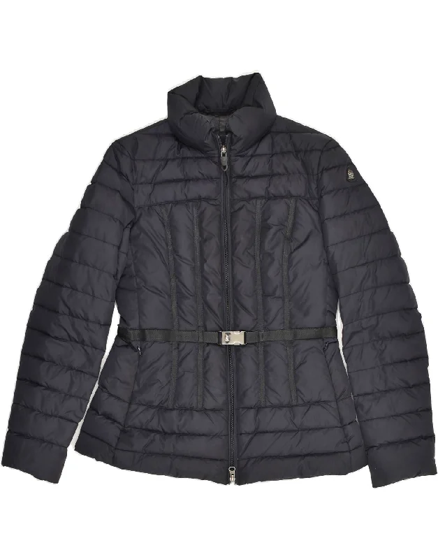 MARINA YACHTING Womens Padded Jacket IT 44 Medium Navy Blue Polyamide Stand-Up Collar Roll-Neck Collar Turtle Neck MARINA YACHTING Womens Padded Jacket IT 44 Medium Navy Blue Polyamide Stand-Up Collar Roll-Neck Collar Turtle Neck