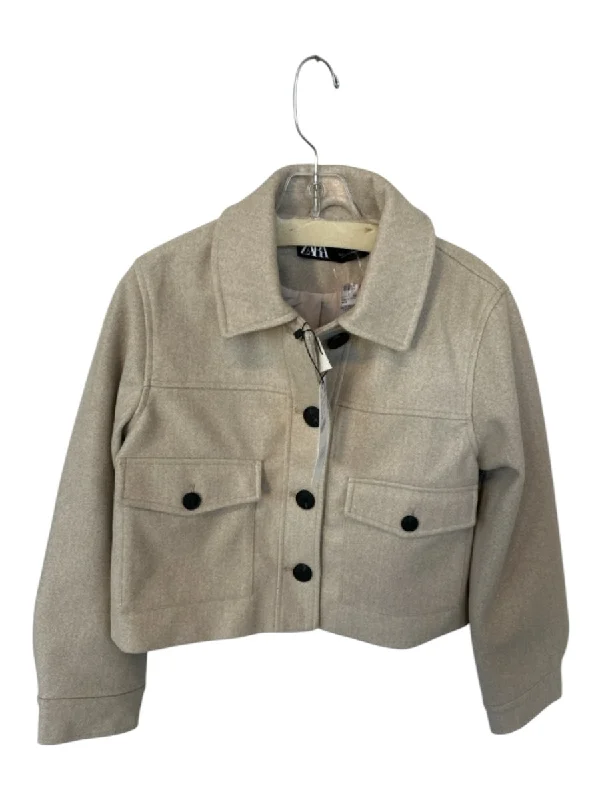 Zara Size S Oatmeal Polyester Front Pockets Buttons Jacket Cardigan Sweater Pullover Zara Size S Oatmeal Polyester Front Pockets Buttons Jacket Cardigan Sweater Pullover