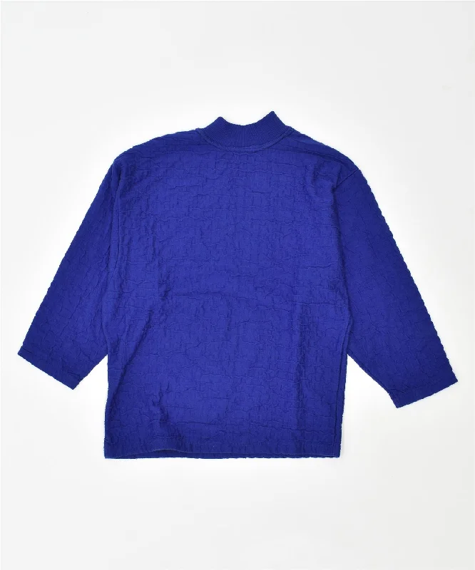 VINTAGE Womens Turtle Neck Jumper Sweater UK 16 Large Purple Acrylic Long Sweater Short Sweater Cropped Sweater