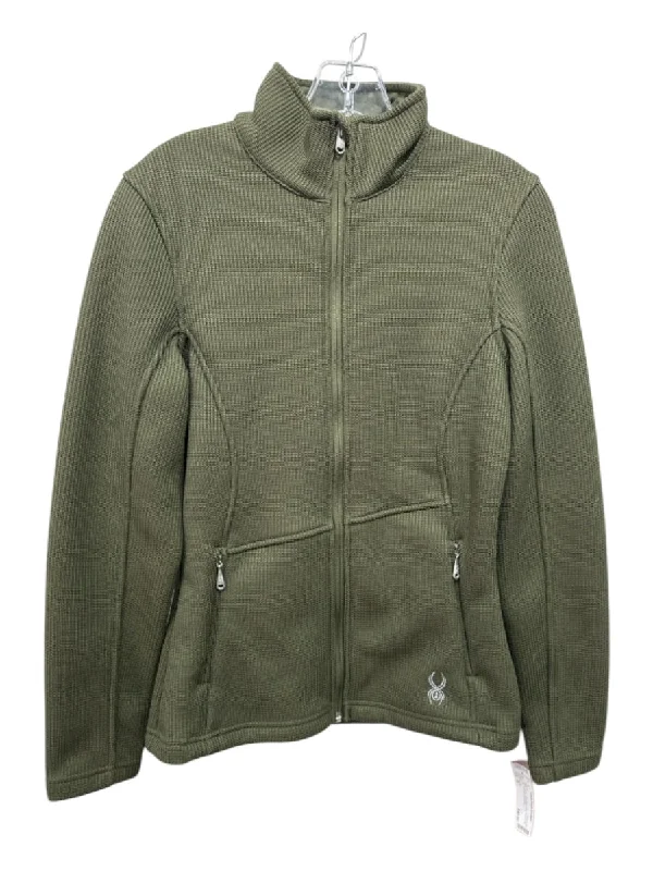 Spyder Size M Olive Green Polyester Long Sleeve Zip Up Thermal Jacket Oversized Jacket Tailored Jacket Straight Jacket Spyder Size M Olive Green Polyester Long Sleeve Zip Up Thermal Jacket Oversized Jacket Tailored Jacket Straight Jacket