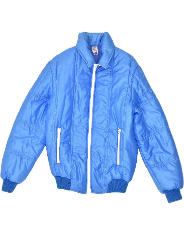 VINTAGE Womens Padded Jacket UK 14 Medium Blue Polyamide Fleece Jacket Down Jacket Feather Jacket VINTAGE Womens Padded Jacket UK 14 Medium Blue Polyamide Fleece Jacket Down Jacket Feather Jacket