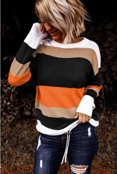 Drawstring Sweater - Orange Wool Sweater Cotton Sweater Cashmere Sweater