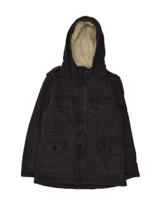 AMERICAN EAGLE Womens Hooded Utility Jacket UK 14 Medium Grey Cotton Print Jacket Jacquard Jacket Patchwork Jacket AMERICAN EAGLE Womens Hooded Utility Jacket UK 14 Medium Grey Cotton Print Jacket Jacquard Jacket Patchwork Jacket