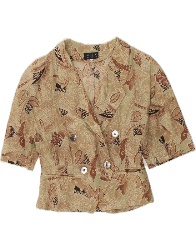 VINTAGE Womens Short Sleeve Blazer Jacket IT 42 Medium Beige Floral Satin Jacket Silk Jacket Chiffon Jacket VINTAGE Womens Short Sleeve Blazer Jacket IT 42 Medium Beige Floral Satin Jacket Silk Jacket Chiffon Jacket