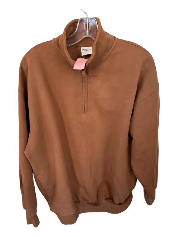 TNA Size 2/M Brown Cotton Half Zip Athletic Jacket Herringbone Jacket Checkered Jacket Solid Jacket TNA Size 2/M Brown Cotton Half Zip Athletic Jacket Herringbone Jacket Checkered Jacket Solid Jacket