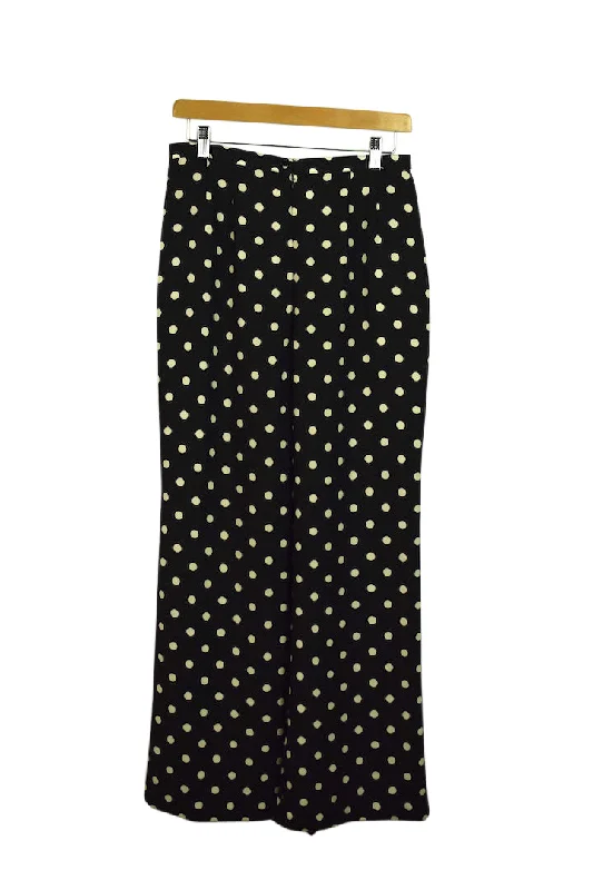 Black Polka Dot Pants Trendy Wide-Leg Pants