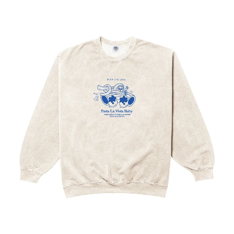 Other Side Store 'Pasta La Vista' Sweater - Vintage Washed Ecru Stylish Fashionable Trendy