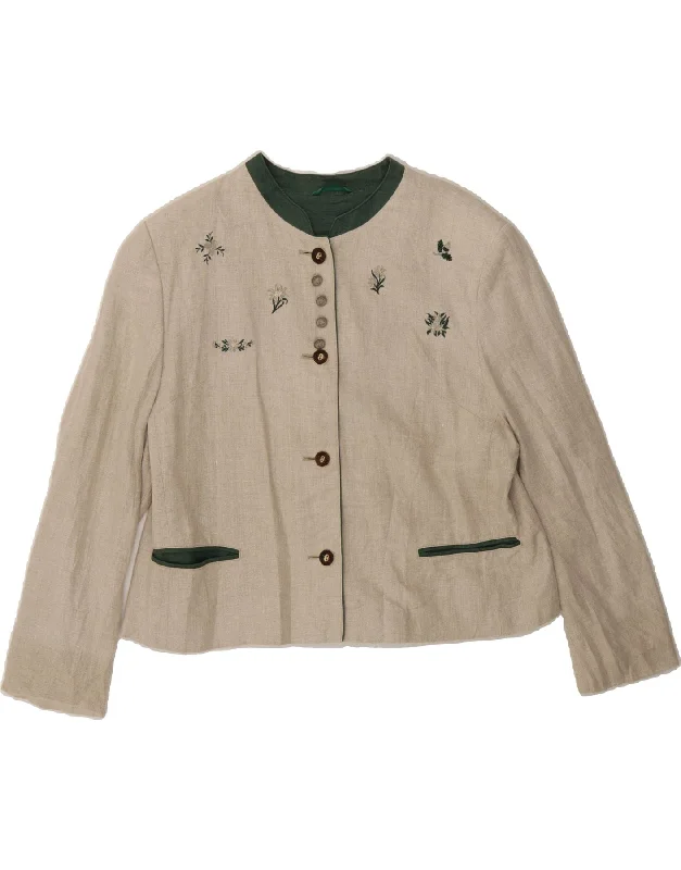 DISTLER Womens 4 Button Blazer Jacket UK 18 XL Off White Floral Linen Mesh Jacket Canvas Jacket Denim Jacket DISTLER Womens 4 Button Blazer Jacket UK 18 XL Off White Floral Linen Mesh Jacket Canvas Jacket Denim Jacket