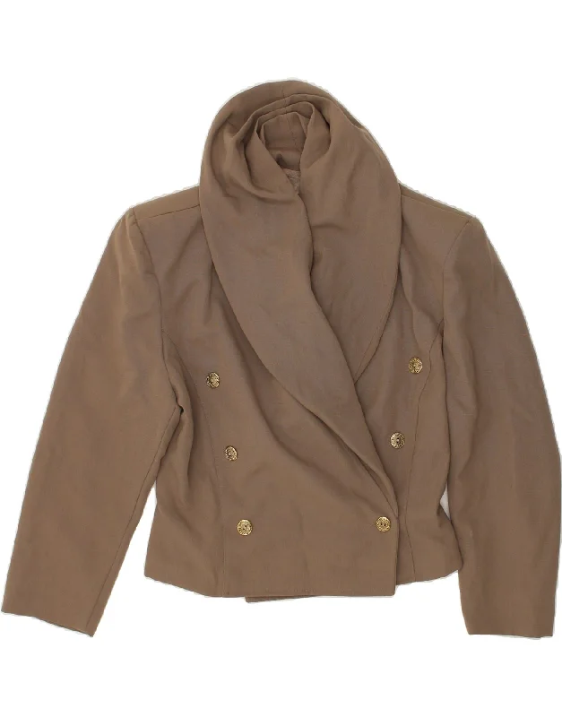 VINTAGE Womens Double Breasted Blazer Jacket UK 16 Large Brown Cotton Anorak Shell Jacket Lightweight Jacket VINTAGE Womens Double Breasted Blazer Jacket UK 16 Large Brown Cotton Anorak Shell Jacket Lightweight Jacket