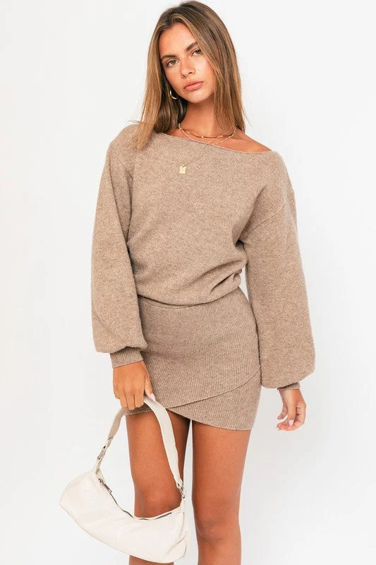 All In Sweater Dress Real Fur Shearling Chenille