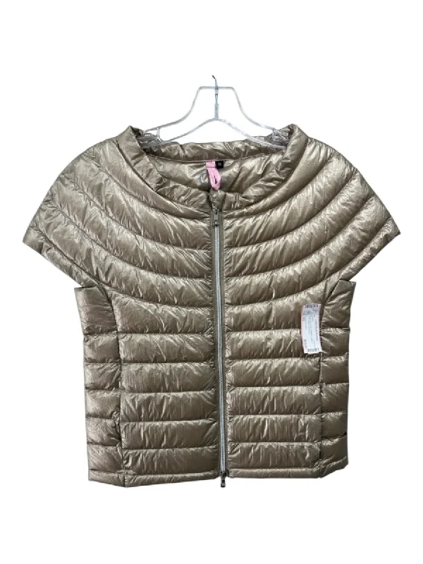 Cotes of London Size XS Beige Nylon Blend Metallic Quilted Short Sleeve Jacket Herringbone Jacket Houndstooth Jacket Plaid Jacket Cotes of London Size XS Beige Nylon Blend Metallic Quilted Short Sleeve Jacket Herringbone Jacket Houndstooth Jacket Plaid Jacket