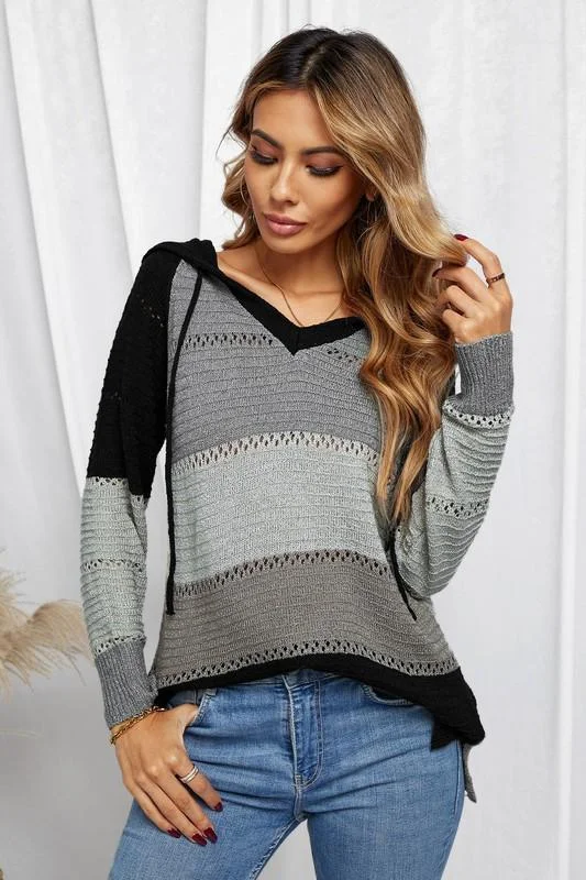 Sweater Hoodie - Charcoal Boxy Sweater Fitted Sweater A-Line