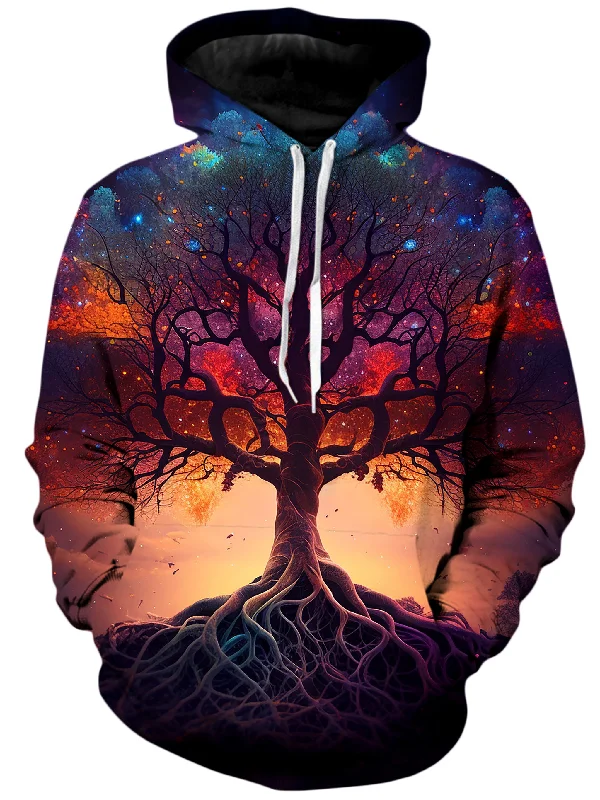 Sunset Fractal Tree Unisex Hoodie Hoodie with Batwing Sleeves Loose Dramatic