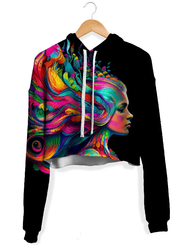 Consciousness Fleece Crop Hoodie Hoodie with Logo Branding Identity