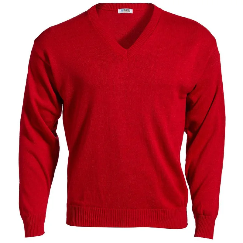 Edwards Unisex Red Jersey Knit Acrylic Sweater Elegant Classic Vintage