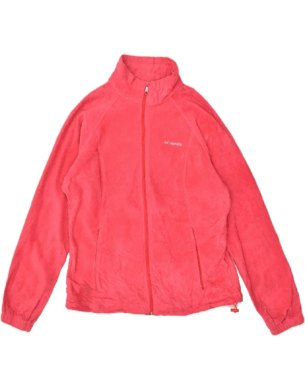 COLUMBIA Womens Fleece Jacket UK 16 Large Pink Polyester Boat Neck Shawl Collar Notched Collar COLUMBIA Womens Fleece Jacket UK 16 Large Pink Polyester Boat Neck Shawl Collar Notched Collar