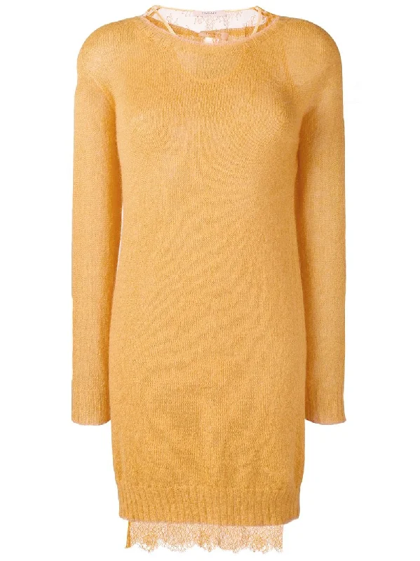 lace under layer sweater dress Herringbone Houndstooth Plaid