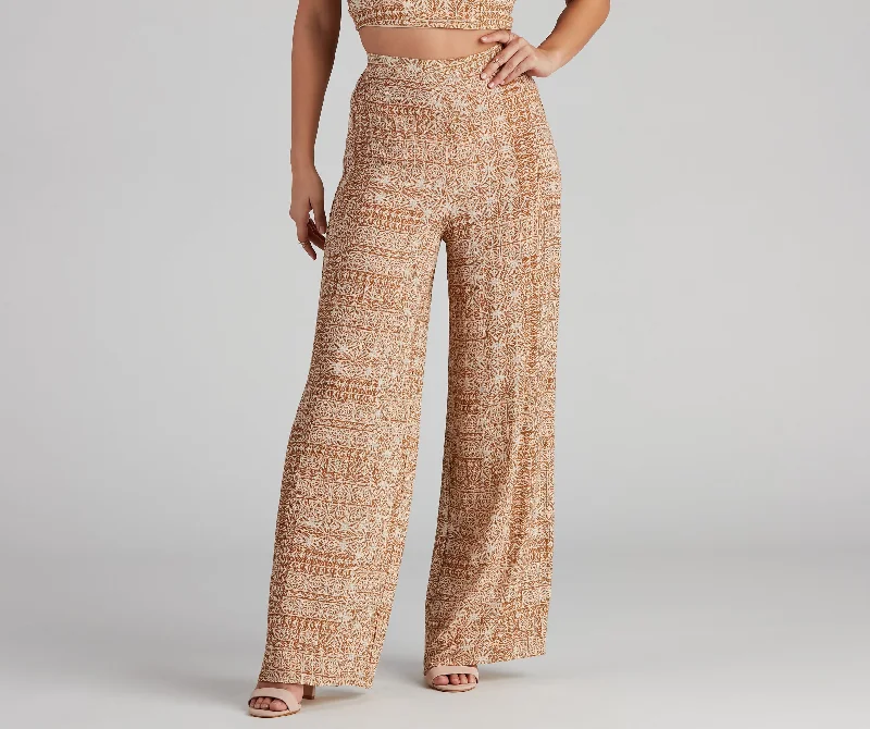 Sandy Beaches Boho Wide Leg Pants Comfortable Jogging Pants