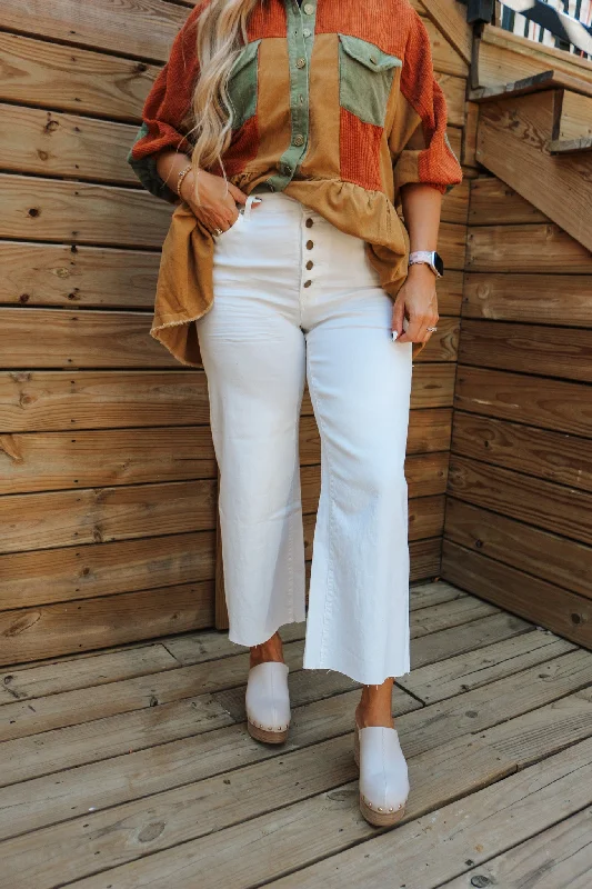 Call the Shots Button Fly Pant - 2 Colors Relaxed High-Waist Trousers