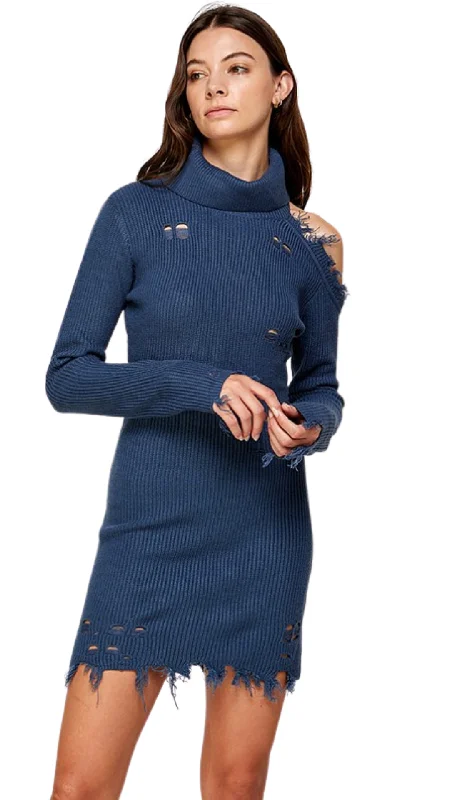 DISTRESSED SWEATER DRESS Slim Fit Regular Fit Oversized