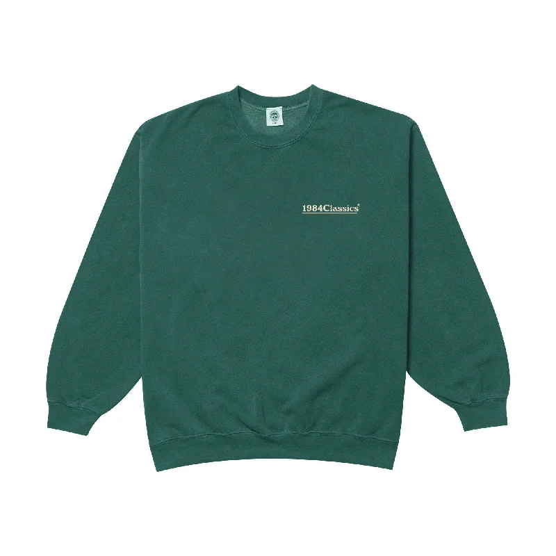 Vice 84 'Classics' Vintage Washed Sweater - Forest Cotton Fabric Linen Fabric Terry Fabric