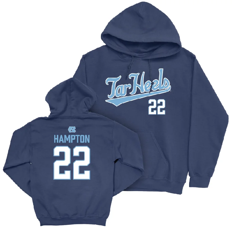 UNC Women's Volleyball Navy Script Hoodie - Safi Hampton Hoodie with Pocket Utility Practical UNC Women's Volleyball Navy Script Hoodie - Safi Hampton Hoodie with Pocket Utility Practical