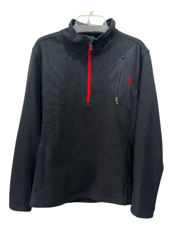 Spyder Black & Red Polyester Mock Neck Half Zip Waffle Knit Jacket Mesh Jacket Canvas Jacket Denim Jacket Spyder Black & Red Polyester Mock Neck Half Zip Waffle Knit Jacket Mesh Jacket Canvas Jacket Denim Jacket