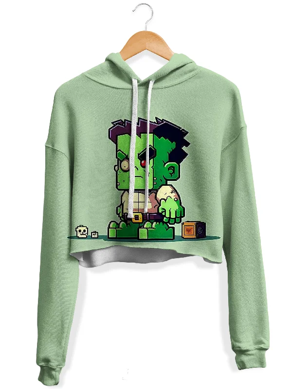 Franky Fleece Crop Hoodie Hoodie with High Neck Warm Protective