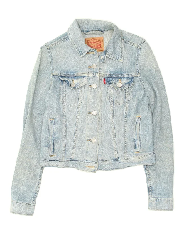 LEVI'S Womens Denim Jacket UK 8 Small Blue Cotton Denim Jacket Leather Jacket Suede Jacket LEVI'S Womens Denim Jacket UK 8 Small Blue Cotton Denim Jacket Leather Jacket Suede Jacket