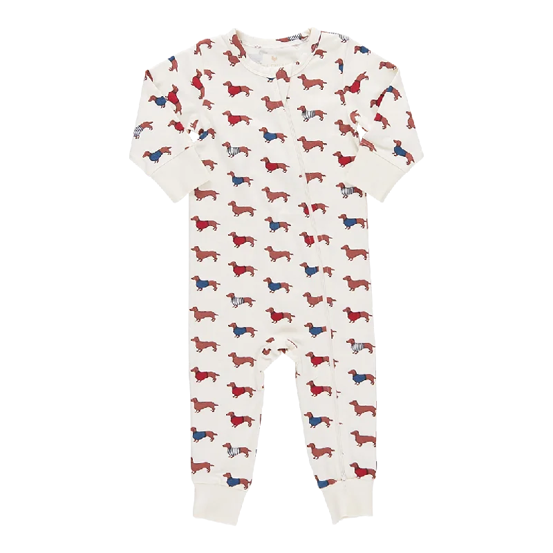Baby Organic Romper - Sweater Dogs Machine Wash Dry Clean Hand Wash