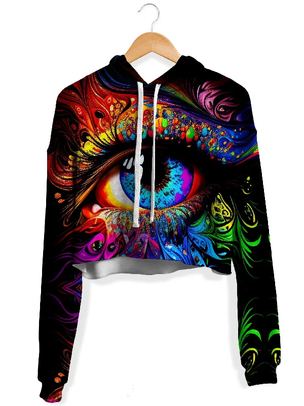 Window to the Soul Fleece Crop Hoodie Hoodie with Hem Drawcord Adjustable Customizable Window to the Soul Fleece Crop Hoodie Hoodie with Hem Drawcord Adjustable Customizable