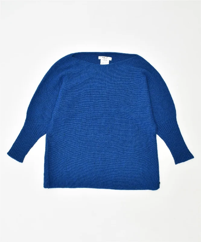 REPLAY Womens Crew Neck Jumper Sweater UK 14 Medium Blue Acrylic Tailored Straight A-Line