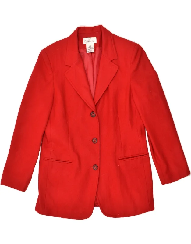 VINTAGE Womens Petite 3 Button Blazer Jacket UK 12 Medium Red Wool Mesh Jacket Canvas Jacket Denim Jacket VINTAGE Womens Petite 3 Button Blazer Jacket UK 12 Medium Red Wool Mesh Jacket Canvas Jacket Denim Jacket