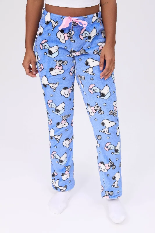 Peanuts Snoopy Printed Plush Pajama Pants Soft Wool Pants
