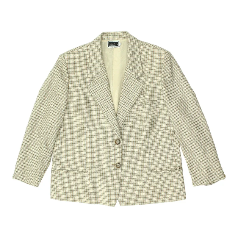Luisa Spagnoli Womens Check Beige Blazer Jacket | Vintage Designer Suit VTG Lace Jacket Ribbed Jacket Sequined Jacket Luisa Spagnoli Womens Check Beige Blazer Jacket | Vintage Designer Suit VTG Lace Jacket Ribbed Jacket Sequined Jacket
