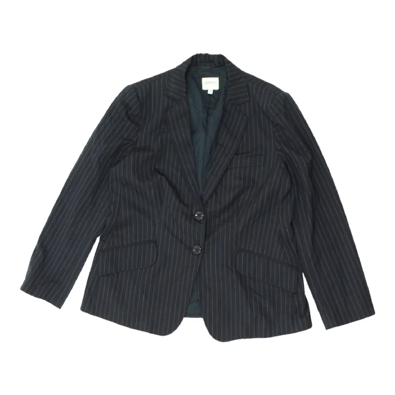 Armani Collezioni Womens Navy Pin Stripe Blazer Jacket | Vintage Designer VTG Hoodie Zip-Up Jacket Button-Up Jacket Armani Collezioni Womens Navy Pin Stripe Blazer Jacket | Vintage Designer VTG Hoodie Zip-Up Jacket Button-Up Jacket