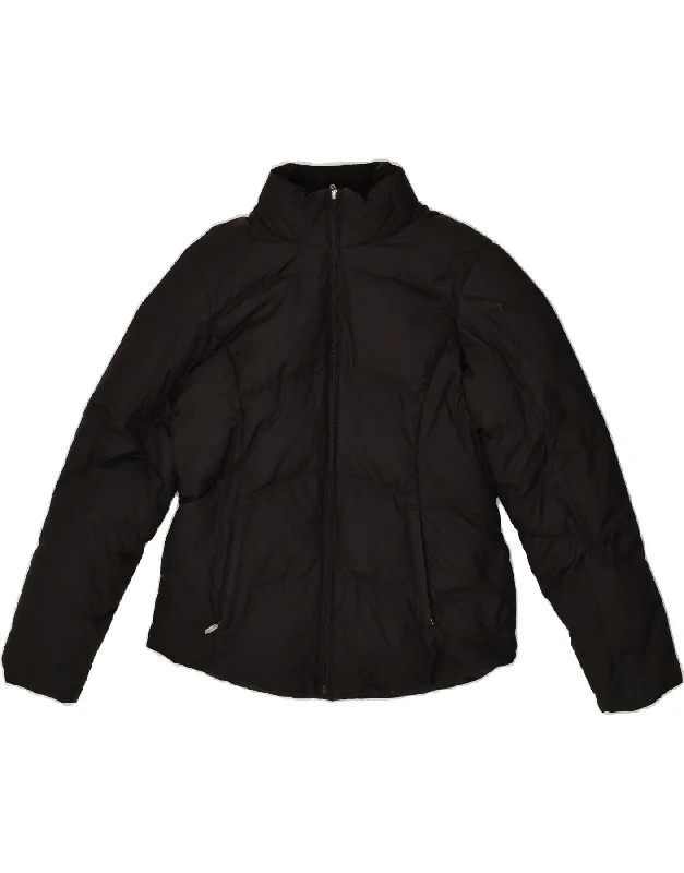 EDDIE BAUER Womens Padded Jacket UK 14 Medium Black Polyester Chenille Fabric Brocade Fabric Lace Fabric EDDIE BAUER Womens Padded Jacket UK 14 Medium Black Polyester Chenille Fabric Brocade Fabric Lace Fabric