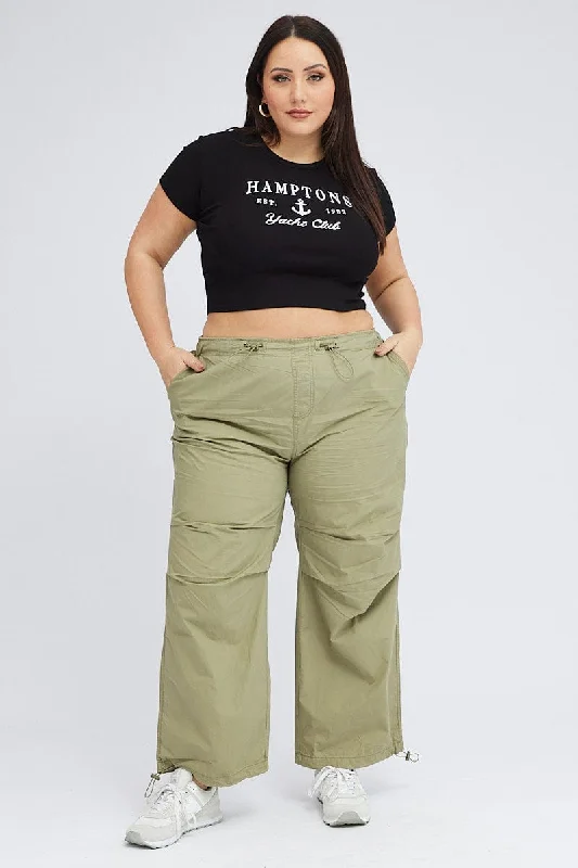 Green Parachute Pants Cargo Comfortable Cargo Pants