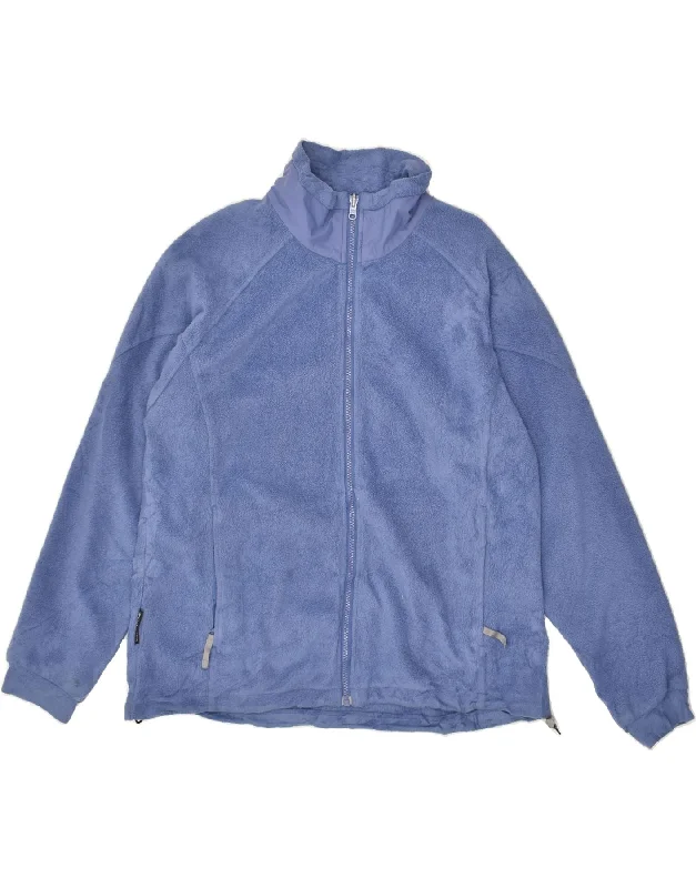 COLUMBIA Womens Loose Fit Fleece Jacket UK 16 Large Blue Polyester Welt Pockets Slit Pockets Flap Pockets COLUMBIA Womens Loose Fit Fleece Jacket UK 16 Large Blue Polyester Welt Pockets Slit Pockets Flap Pockets