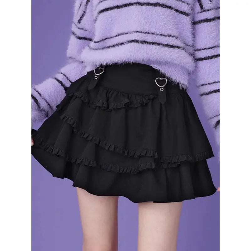 Advbridge Black Y2k Mini Skirt Women Sweet Harajuku Kawaii Ruffle Gothic Patchwork Short Skirt Casual Grunge Street A-line Skirts linen skirt light Advbridge Black Y2k Mini Skirt Women Sweet Harajuku Kawaii Ruffle Gothic Patchwork Short Skirt Casual Grunge Street A-line Skirts linen skirt light