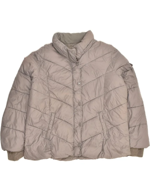 GAP Womens Padded Jacket UK 20 2XL Grey Welt Pockets Slit Pockets Flap Pockets