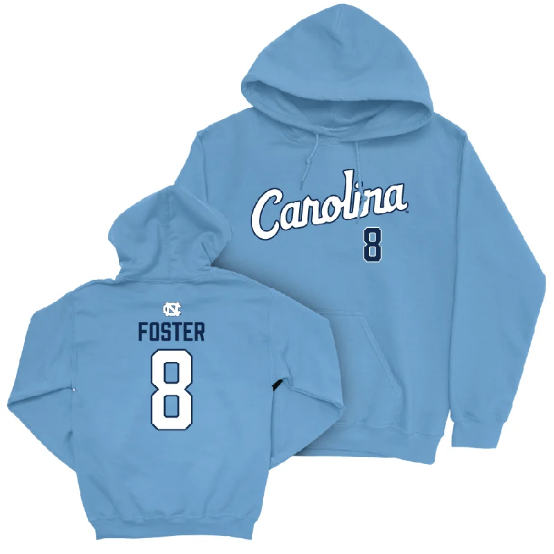UNC Women's Volleyball Carolina Blue Script Hoodie - Emani Foster Hoodie with Reflective Safety Nightwear UNC Women's Volleyball Carolina Blue Script Hoodie - Emani Foster Hoodie with Reflective Safety Nightwear