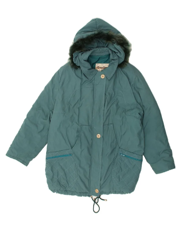 VINTAGE Womens Hooded Windbreaker Jacket UK 16 Large Blue Belted Jacket Elasticated Jacket Padded Jacket VINTAGE Womens Hooded Windbreaker Jacket UK 16 Large Blue Belted Jacket Elasticated Jacket Padded Jacket