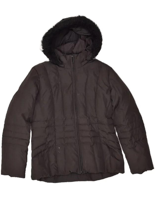 CALVIN KLEIN Womens Hooded Padded Jacket UK 16 Large Black Polyester V-Neck Jacket Boat Neck Jacket Square Neck Jacket CALVIN KLEIN Womens Hooded Padded Jacket UK 16 Large Black Polyester V-Neck Jacket Boat Neck Jacket Square Neck Jacket