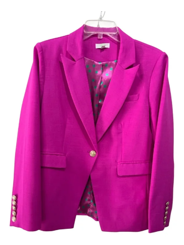 Jade Size M Fuschia Polyester Single Button Blazer Flap Pockets Jacket Anorak Shell Jacket Lightweight Jacket Jade Size M Fuschia Polyester Single Button Blazer Flap Pockets Jacket Anorak Shell Jacket Lightweight Jacket