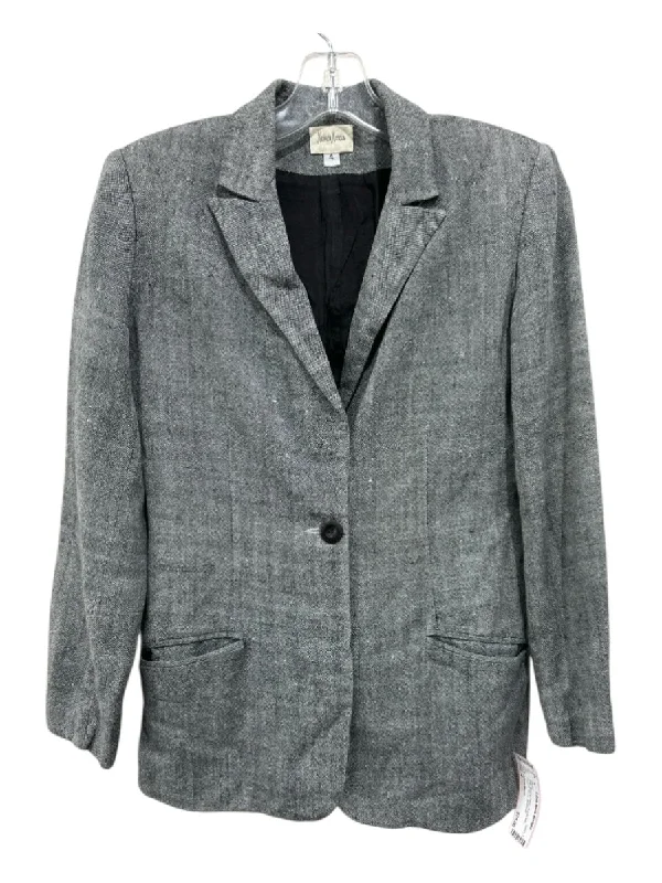 Neiman Marcus Size 4 Gray Missing Fabric One Button Pockets Blazer Jacket Chenille Jacket Brocade Jacket Lace Jacket Neiman Marcus Size 4 Gray Missing Fabric One Button Pockets Blazer Jacket Chenille Jacket Brocade Jacket Lace Jacket