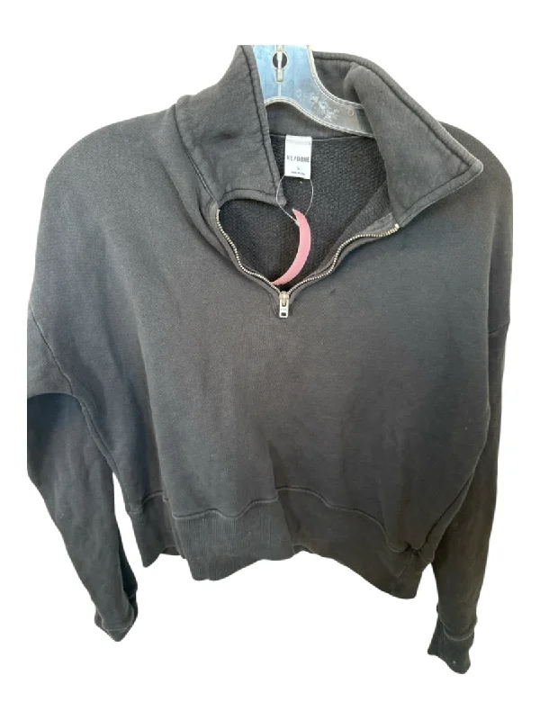 RE/DONE Size S Black Cotton Long Sleeve Half Zip Athletic Jacket Jersey Jacket Tulle Jacket Batik Jacket RE/DONE Size S Black Cotton Long Sleeve Half Zip Athletic Jacket Jersey Jacket Tulle Jacket Batik Jacket