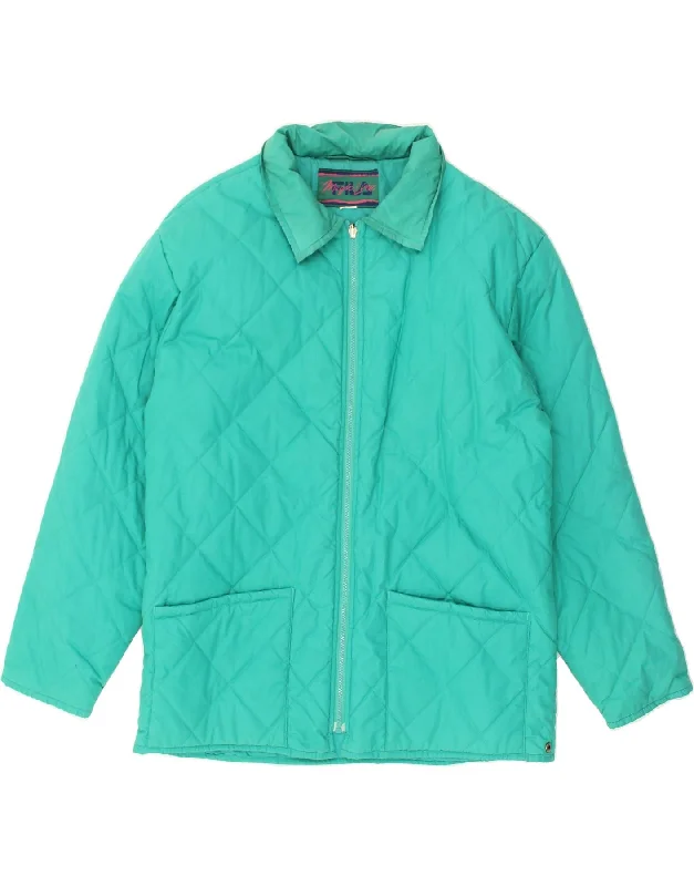 FILA Womens Quilted Jacket UK 20 2XL Turquoise Polyester V-Neck Jacket Boat Neck Jacket Square Neck Jacket FILA Womens Quilted Jacket UK 20 2XL Turquoise Polyester V-Neck Jacket Boat Neck Jacket Square Neck Jacket
