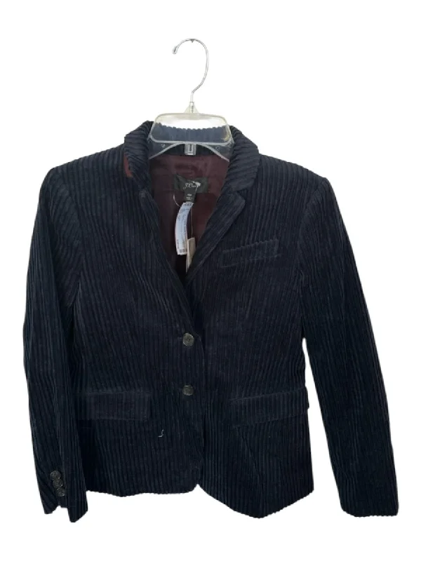J. Crew Size 6P Navy Corduroy 2 Buttons Jacket Ribbed Jacket Pleated Jacket Ruffled Jacket J. Crew Size 6P Navy Corduroy 2 Buttons Jacket Ribbed Jacket Pleated Jacket Ruffled Jacket