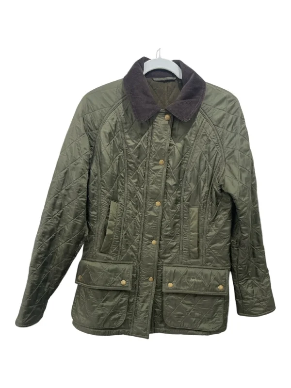 Barbour Size 6 Olive Green Polyamide Diamond Quilted Flap Pocket Corduroy Jacket Chenille Jacket Brocade Jacket Lace Jacket Barbour Size 6 Olive Green Polyamide Diamond Quilted Flap Pocket Corduroy Jacket Chenille Jacket Brocade Jacket Lace Jacket